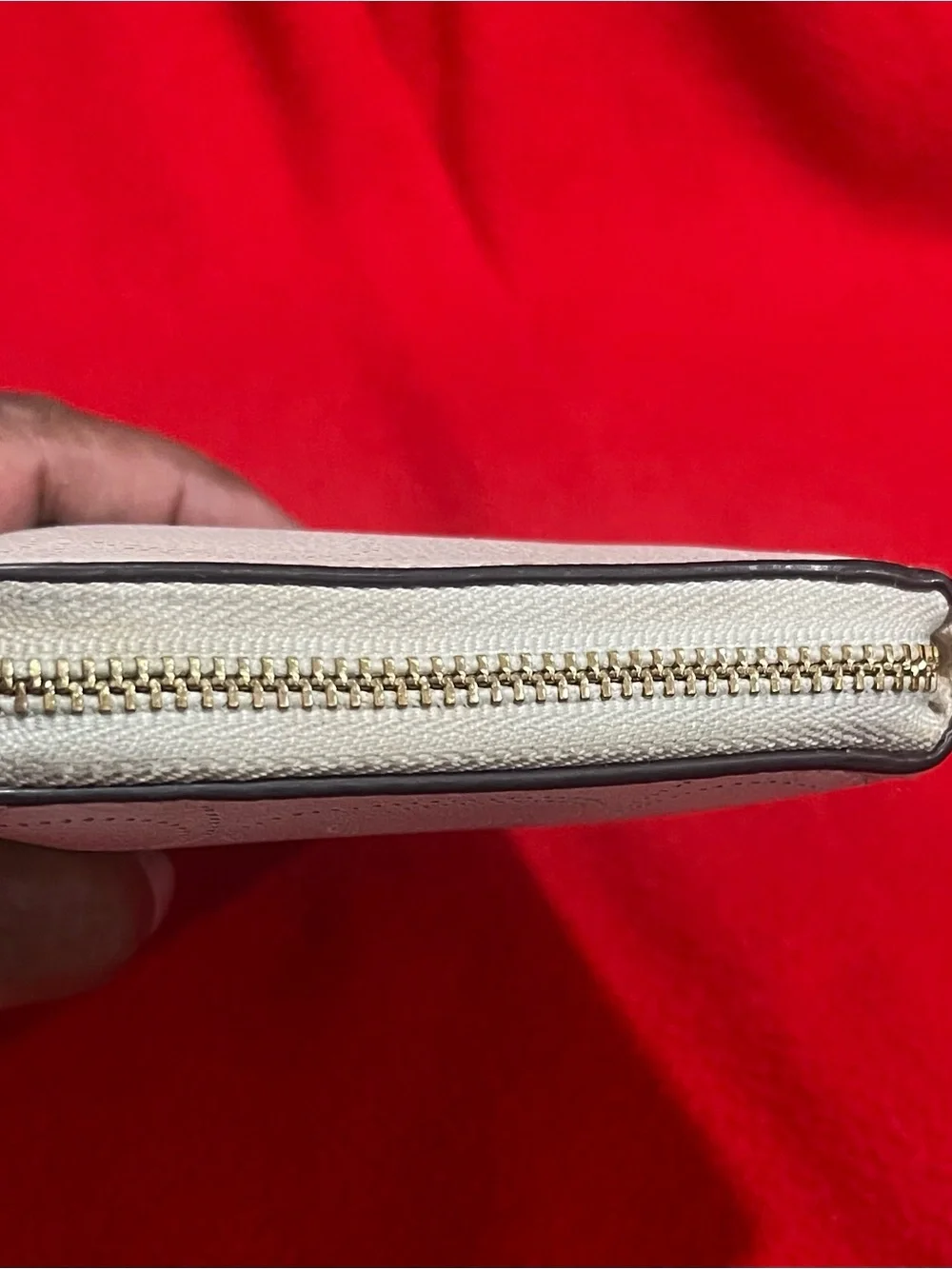 Coach Long Perforated Signature Zip Around Wristlet